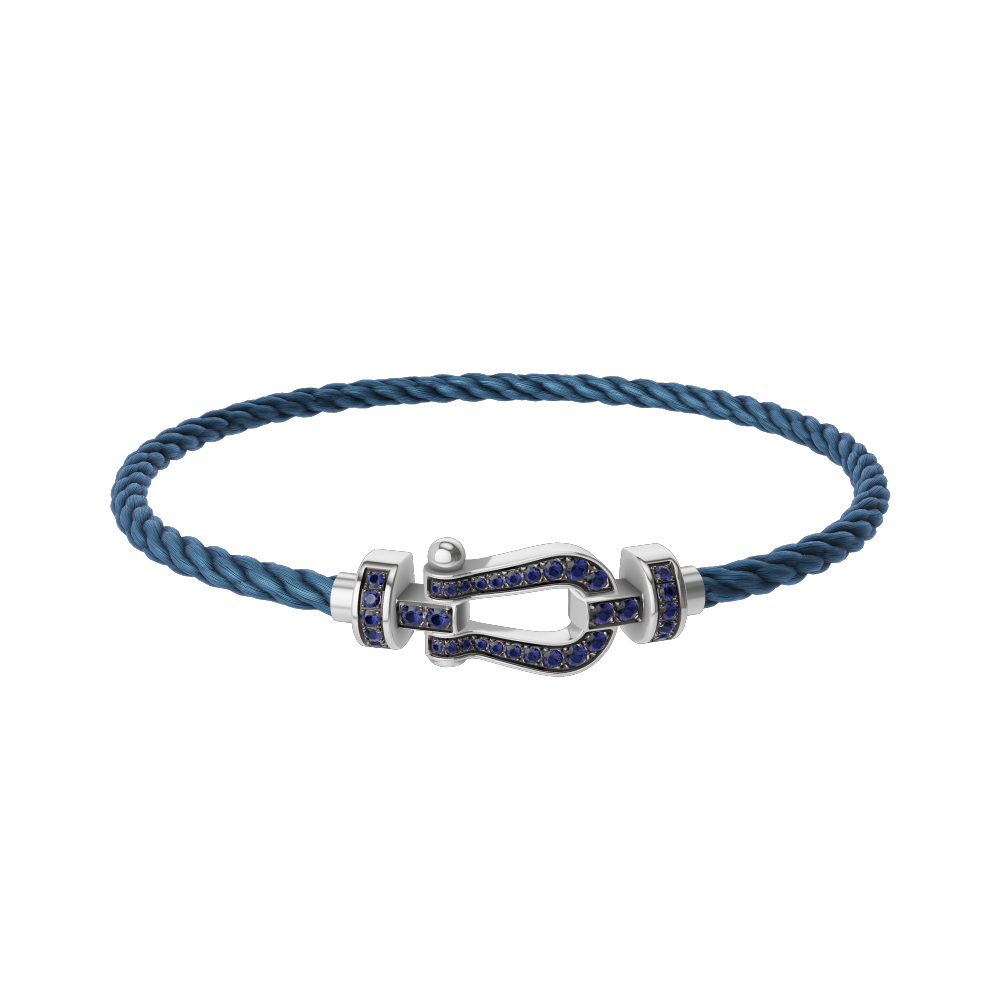 FORCE 10 BRACELET 18K WHITE GOLD AND BLUE SAPPHIRES MEDIUM MODEL