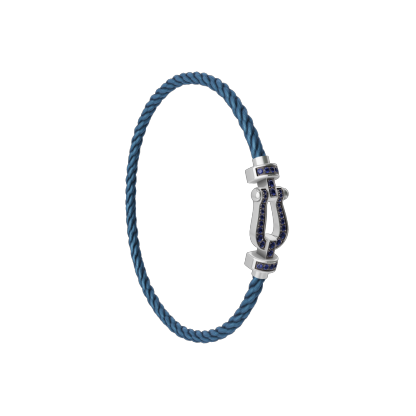 FORCE 10 BRACELET 18K WHITE GOLD AND BLUE SAPPHIRES MEDIUM MODEL