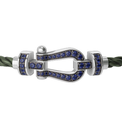 FORCE 10 BRACELET 18K WHITE GOLD AND BLUE SAPPHIRES MEDIUM MODEL