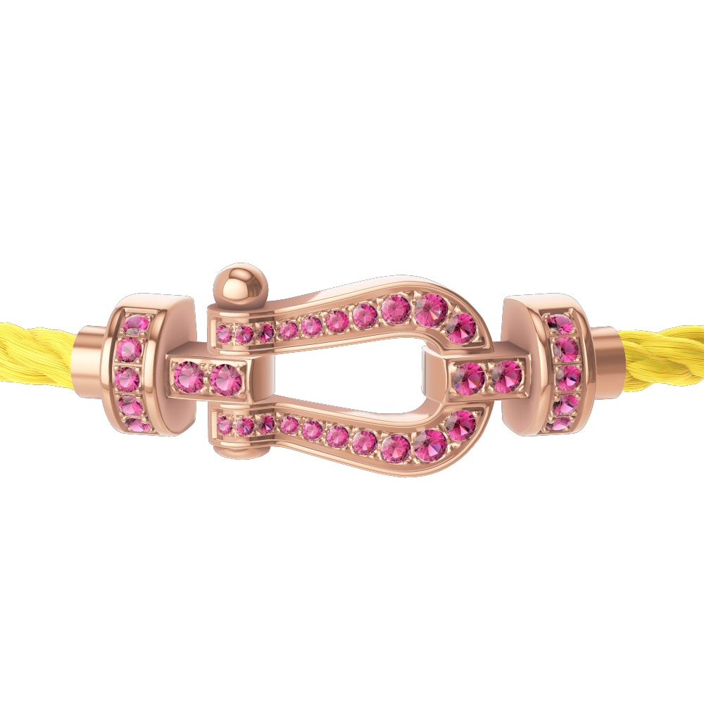 FORCE 10 BRACELET 18K PINK GOLD AND PINK SAPPHIRES MEDIUM MODEL