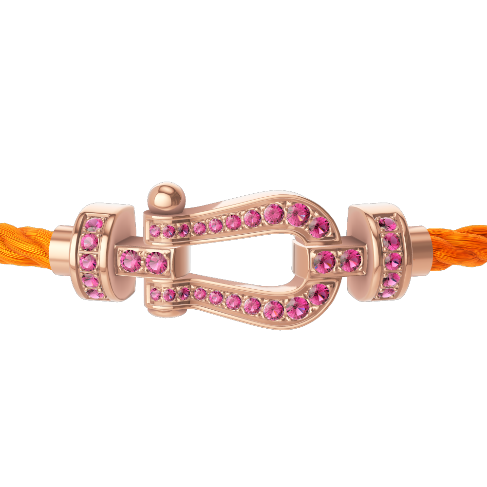 FORCE 10 BRACELET 18K PINK GOLD AND PINK SAPPHIRES MEDIUM MODEL