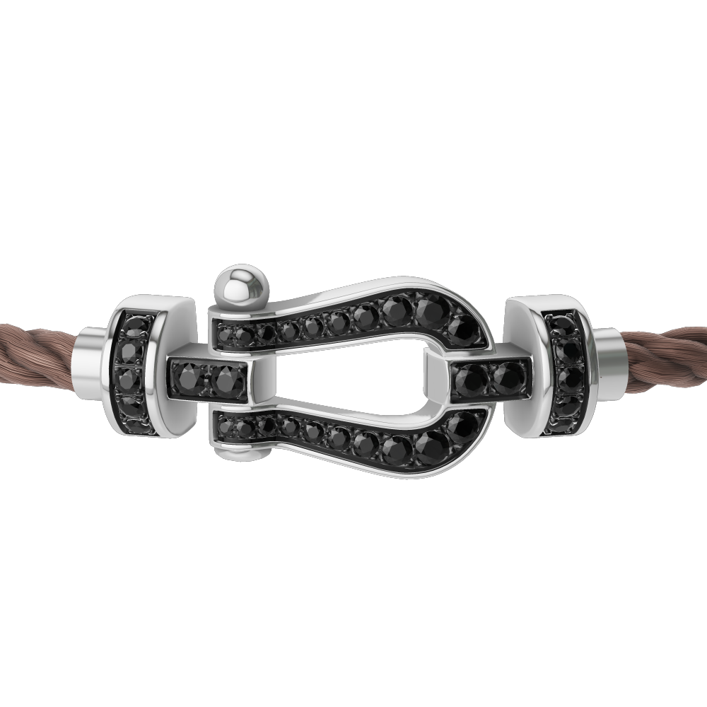 FORCE 10 BRACELET 18K WHITE GOLD AND BLACK DIAMONDS MEDIUM MODEL