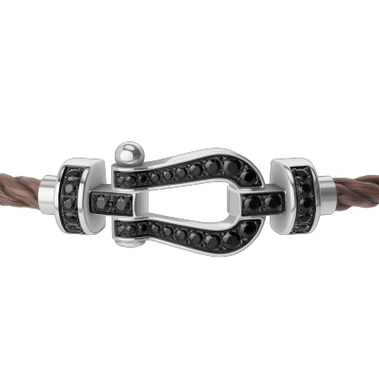 FORCE 10 BRACELET 18K WHITE GOLD AND BLACK DIAMONDS MEDIUM MODEL