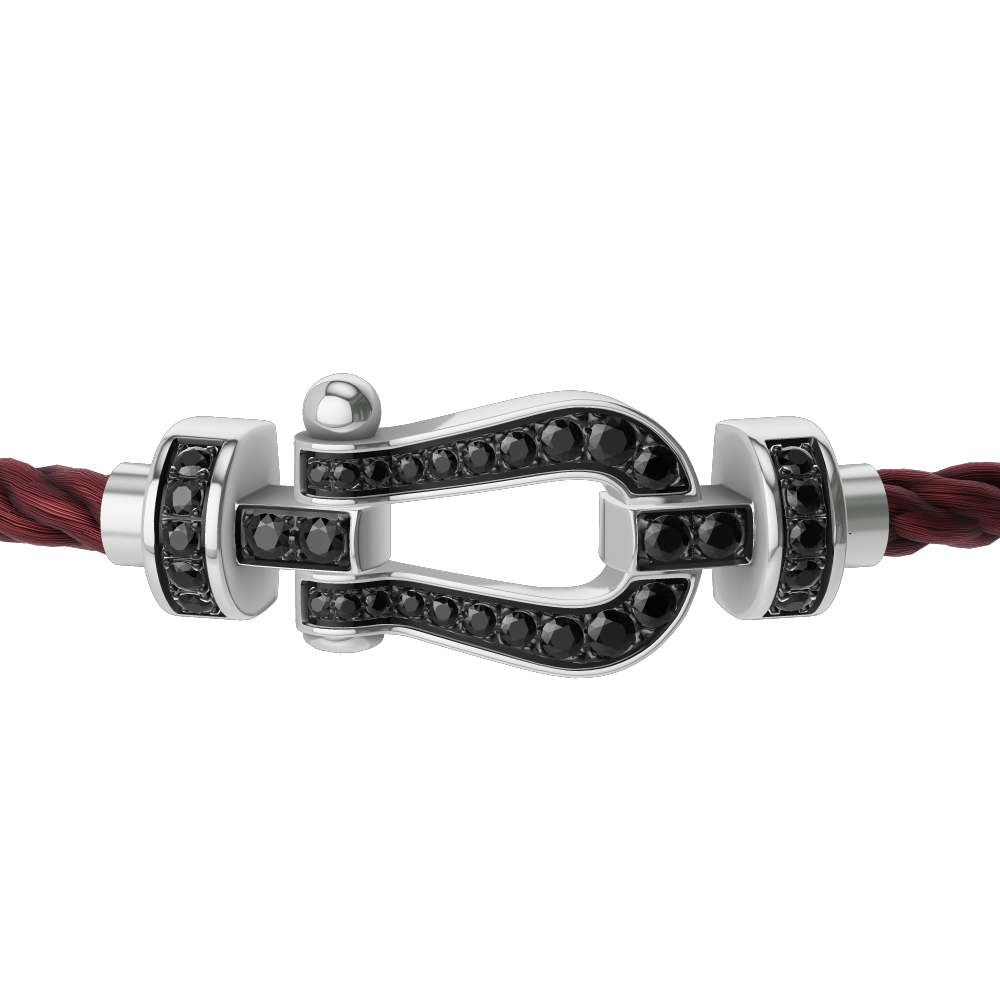 FORCE 10 BRACELET 18K WHITE GOLD AND BLACK DIAMONDS MEDIUM MODEL