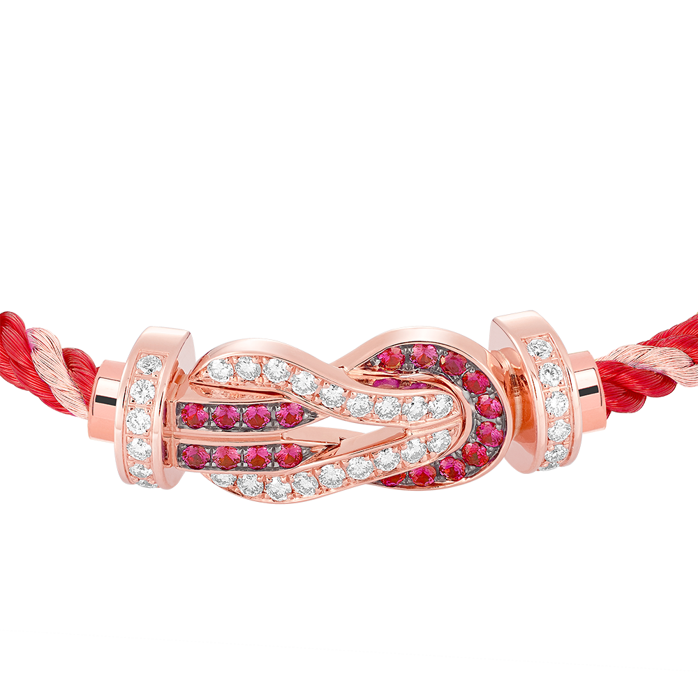 CHANCE INFINIE BRACELET 18K PINK GOLD AND RUBIS LARGE MODE