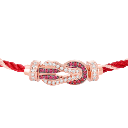 CHANCE INFINIE BRACELET 18K PINK GOLD DIAMANTS AND RUBIES MEDIUM MODEL