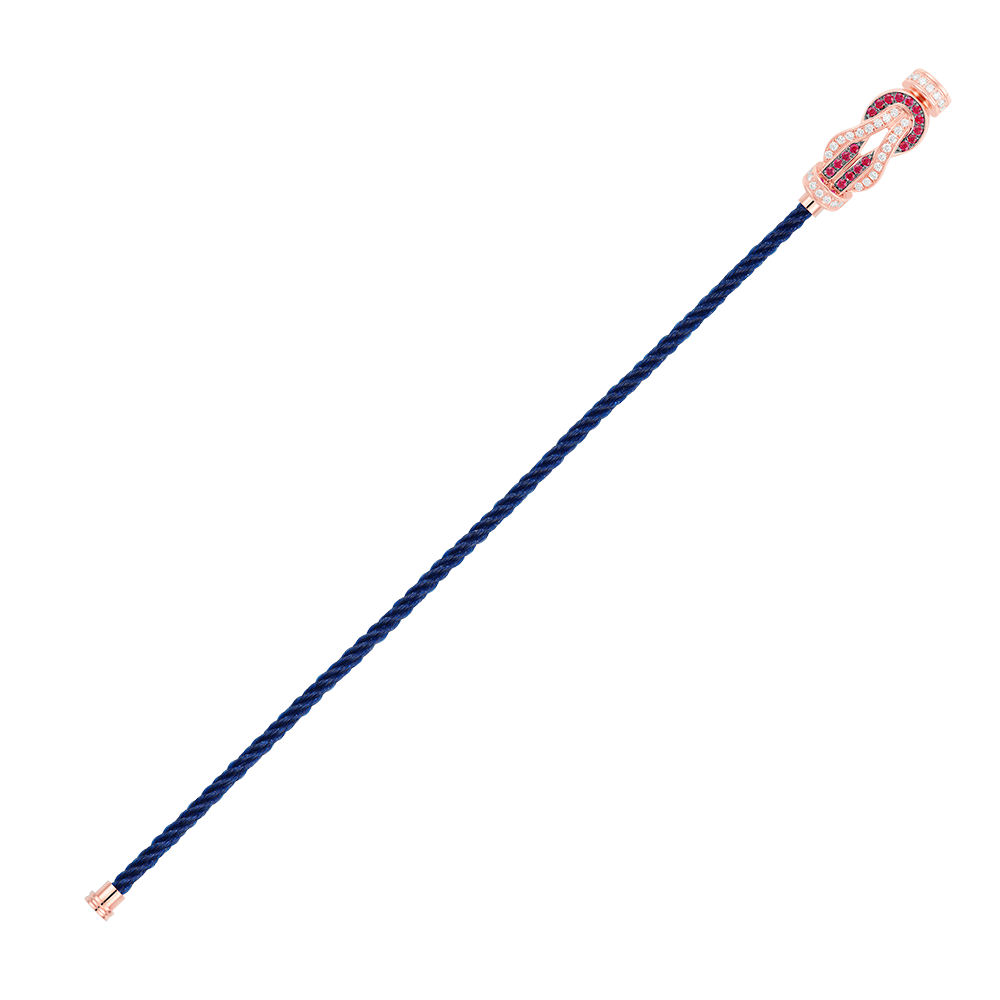 CHANCE INFINIE BRACELET 18K PINK GOLD DIAMANTS AND RUBIES MEDIUM MODEL