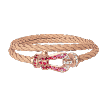 FORCE 10 BRACELET 18K PINK GOLD AND SAPPHIRE, RUBIES, DIAMONDS LARGE MODEL