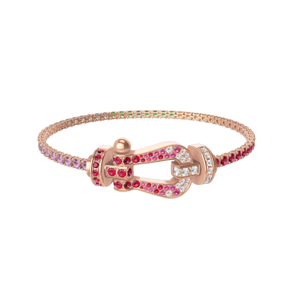 FORCE 10 BRACELET 18K YELLOW GOLD AND EMERALDS LARGE MODEL