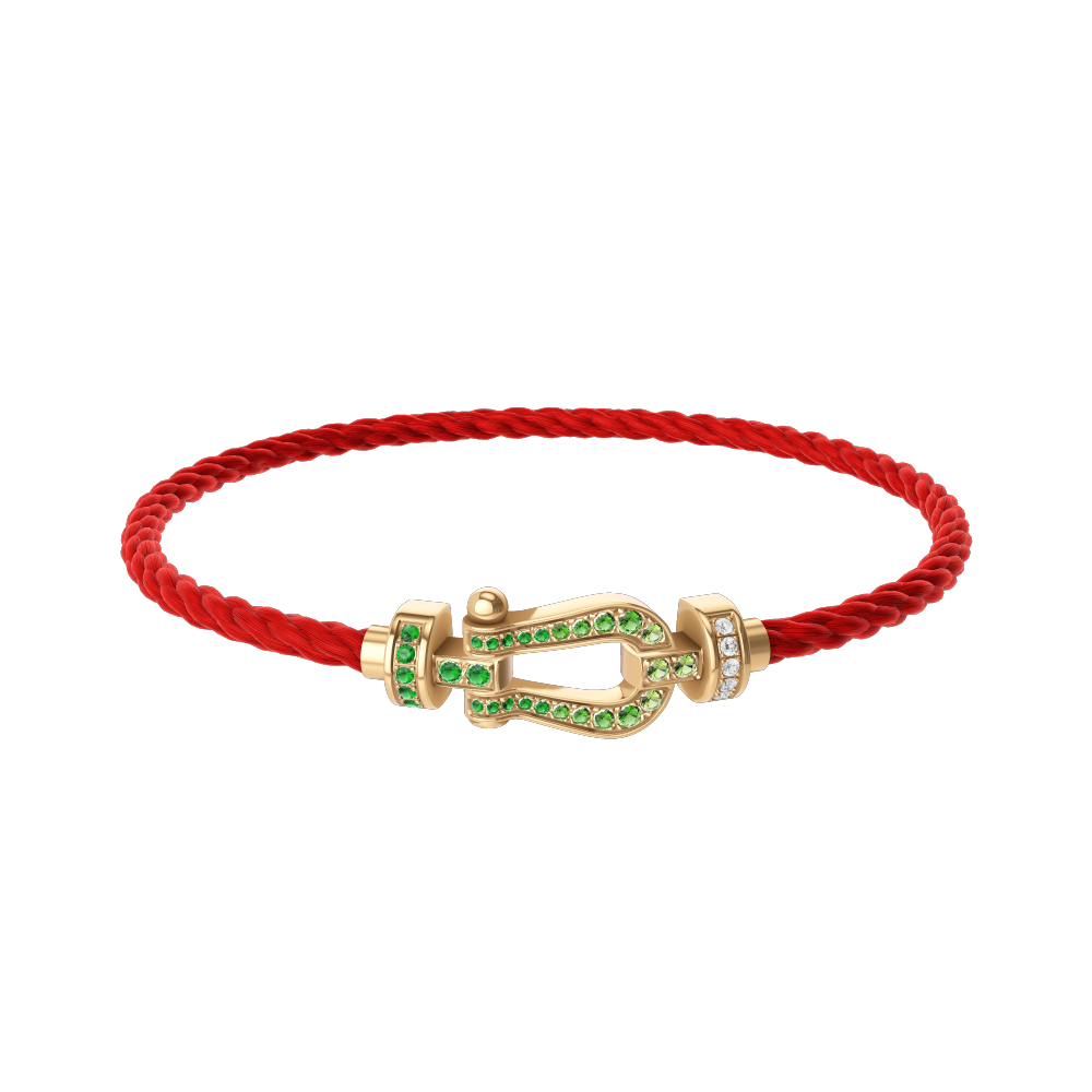 FORCE 10 BRACELET 18K YELLOW GOLD AND COLORED STONES MEDIUM MODEL
