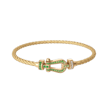 FORCE 10 BRACELET 18K YELLOW GOLD AND COLORED STONES MEDIUM MODEL