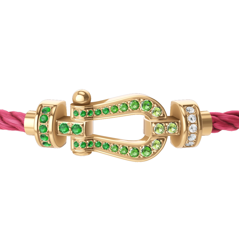 FORCE 10 BRACELET 18K YELLOW GOLD AND COLORED STONES MEDIUM MODEL