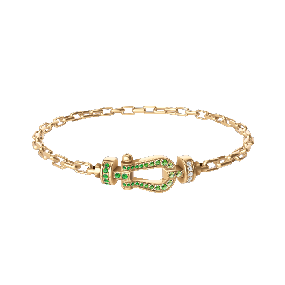 FORCE 10 BRACELET 18K YELLOW GOLD AND COLORED STONES MEDIUM MODEL