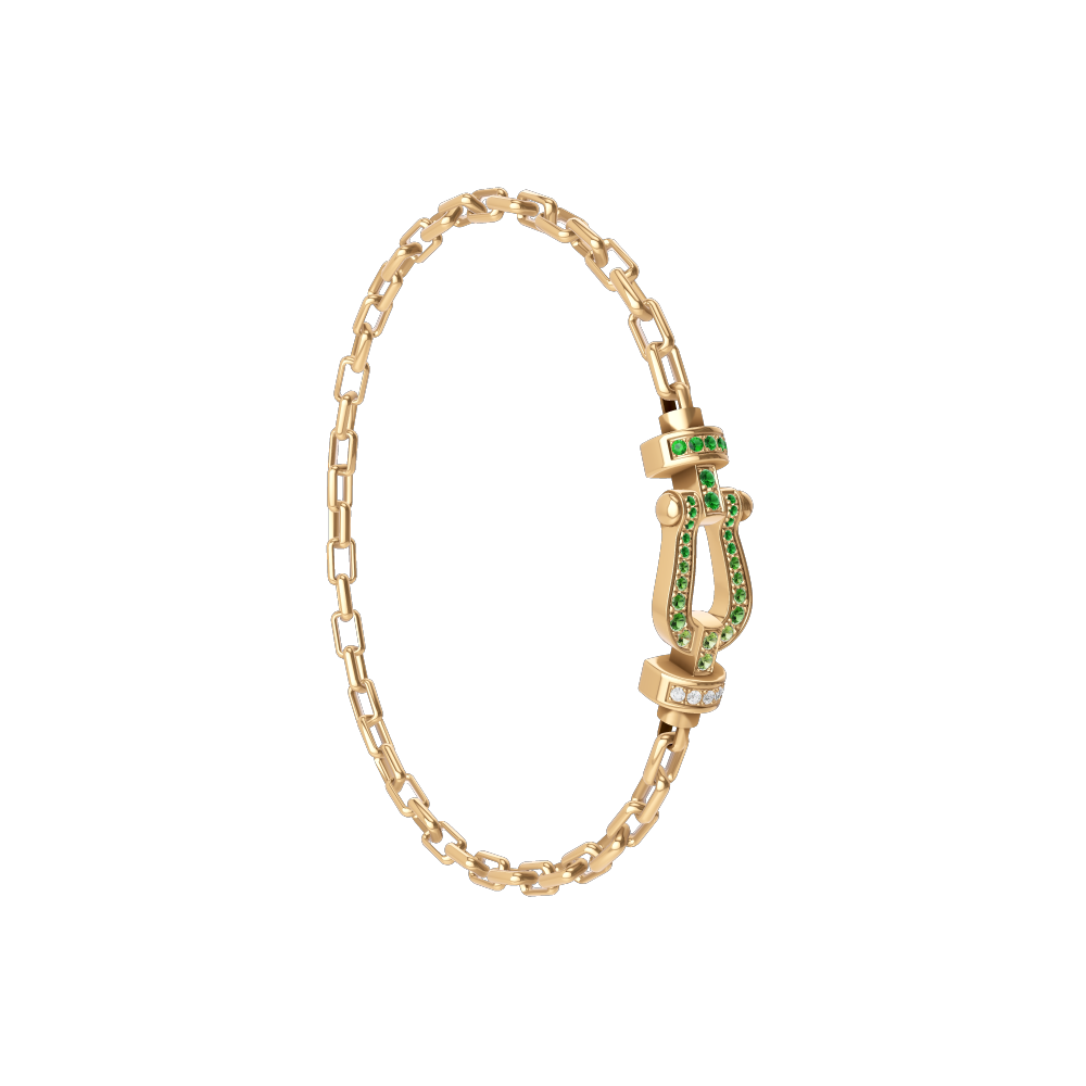 FORCE 10 BRACELET 18K YELLOW GOLD AND COLORED STONES MEDIUM MODEL