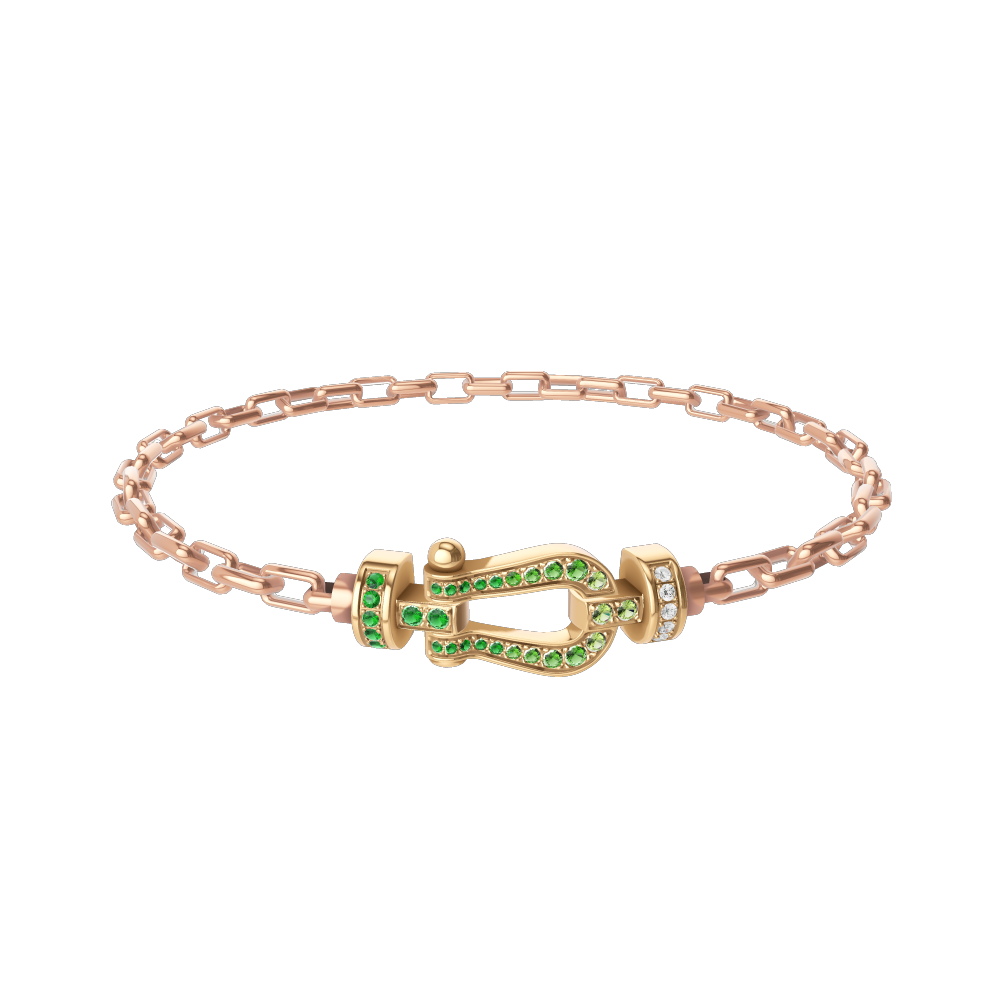 FORCE 10 BRACELET 18K YELLOW GOLD AND COLORED STONES MEDIUM MODEL