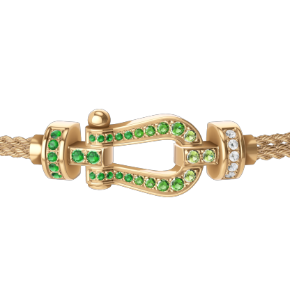 FORCE 10 BRACELET 18K YELLOW GOLD AND COLORED STONES MEDIUM MODEL