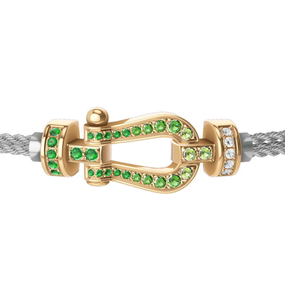 FORCE 10 BRACELET 18K YELLOW GOLD AND COLORED STONES MEDIUM MODEL