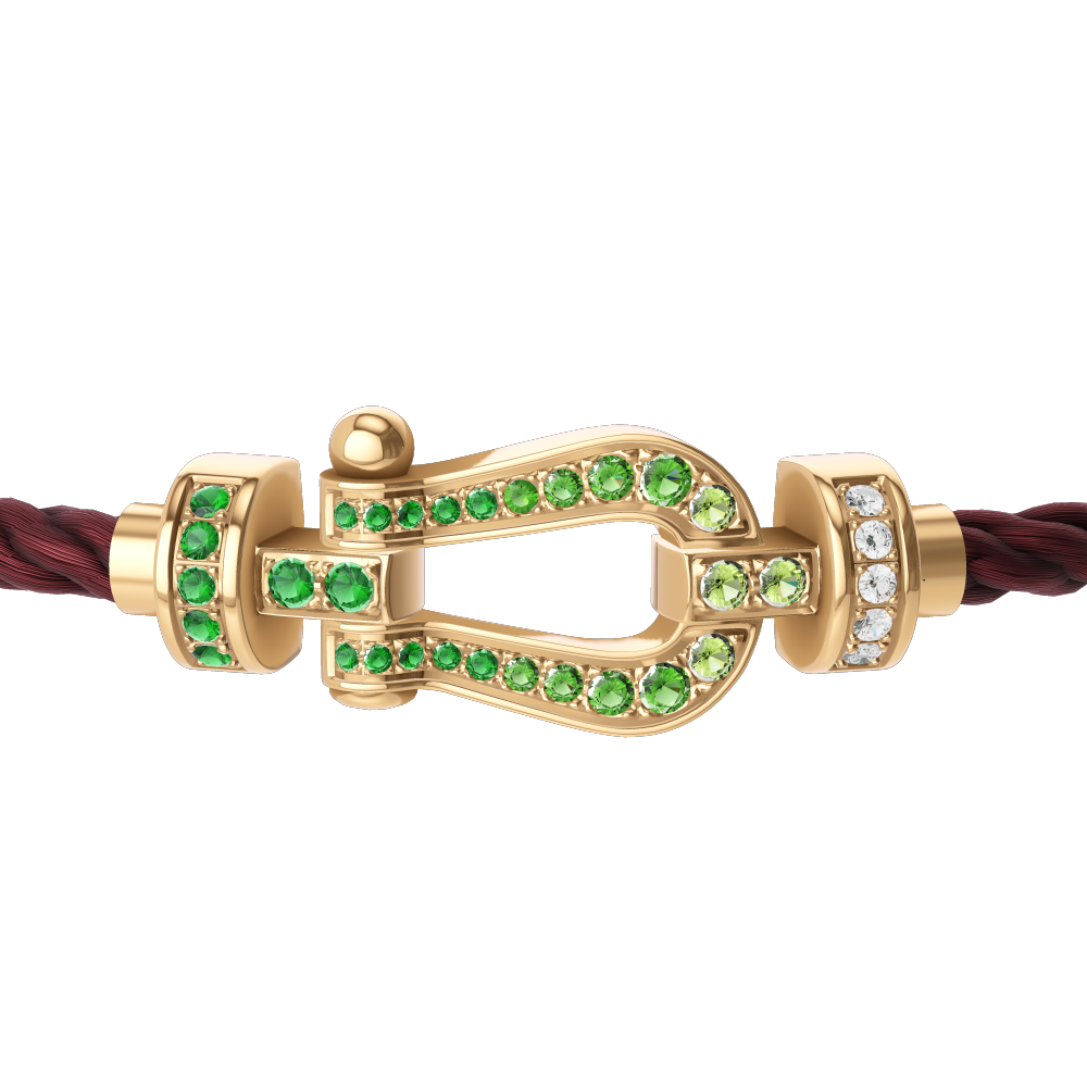 FORCE 10 BRACELET 18K YELLOW GOLD AND COLORED STONES MEDIUM MODEL