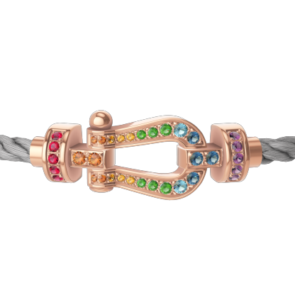 FORCE 10 BRACELET 18K PINK GOLD AND COLORED STONES MEDIUM MODEL