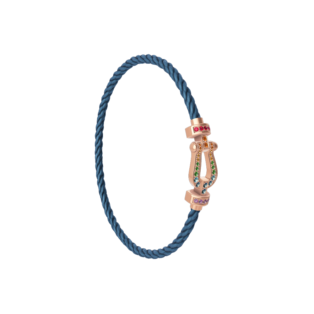 FORCE 10 BRACELET 18K PINK GOLD AND COLORED STONES MEDIUM MODEL