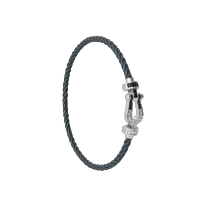 FORCE 10 BRACELET 18K WHITE GOLD AND BLACK AND WHITE DIAMONDS MEDIUM MODEL