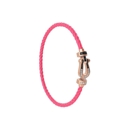 FORCE 10 BRACELET 18K PINK GOLD AND BLACK AND WHITE DIAMONDS MEDIUM MODEL