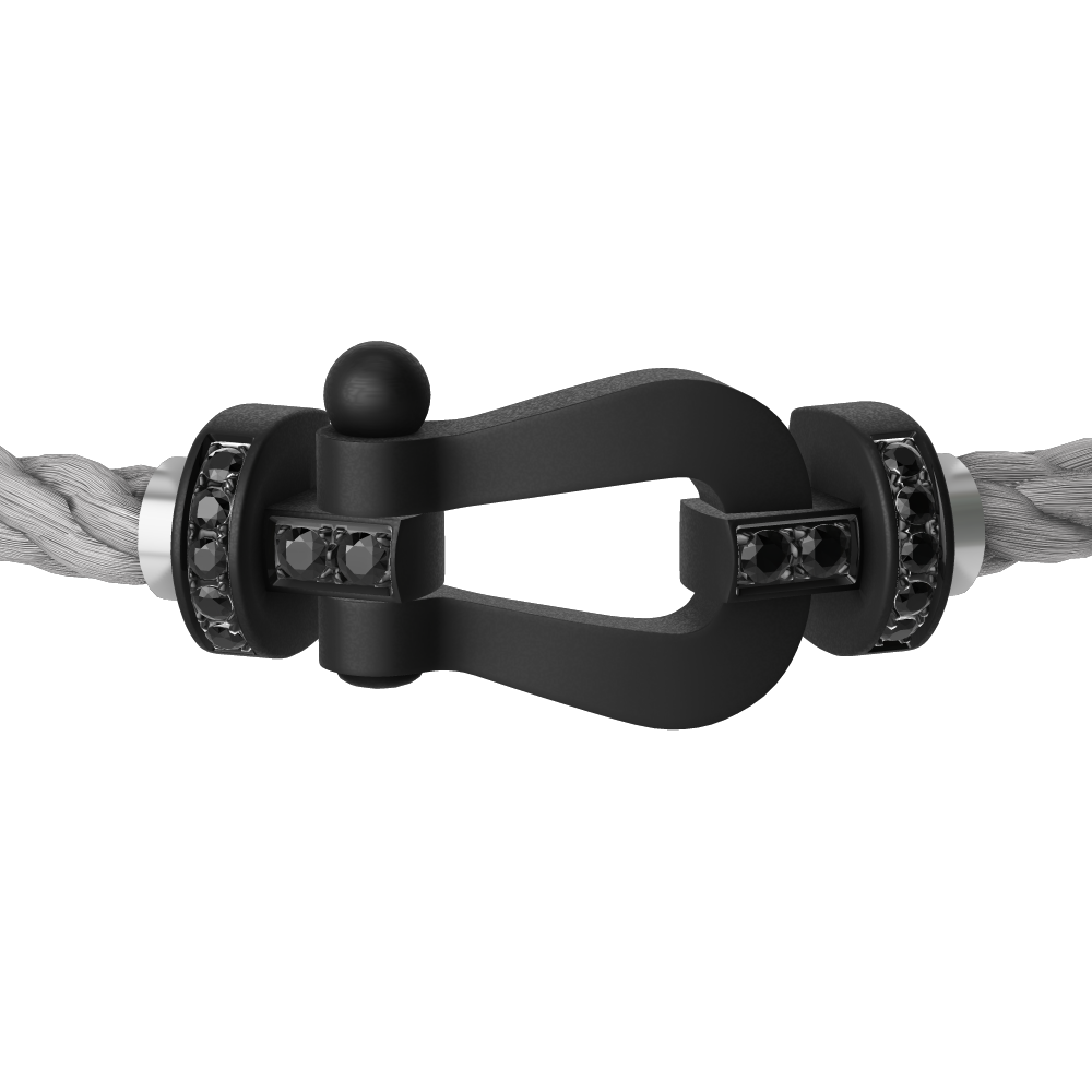 FORCE 10 BRACELET BLACK TITANIUM AND BLACK DIAMONDS LARGE MODEL