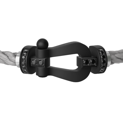 FORCE 10 BRACELET BLACK TITANIUM AND BLACK DIAMONDS LARGE MODEL