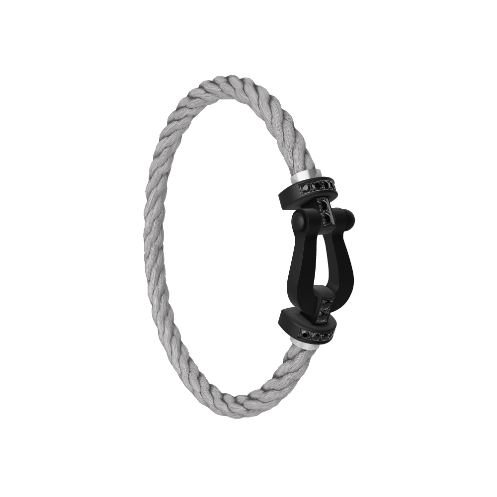 FORCE 10 BRACELET BLACK TITANIUM AND BLACK DIAMONDS LARGE MODEL