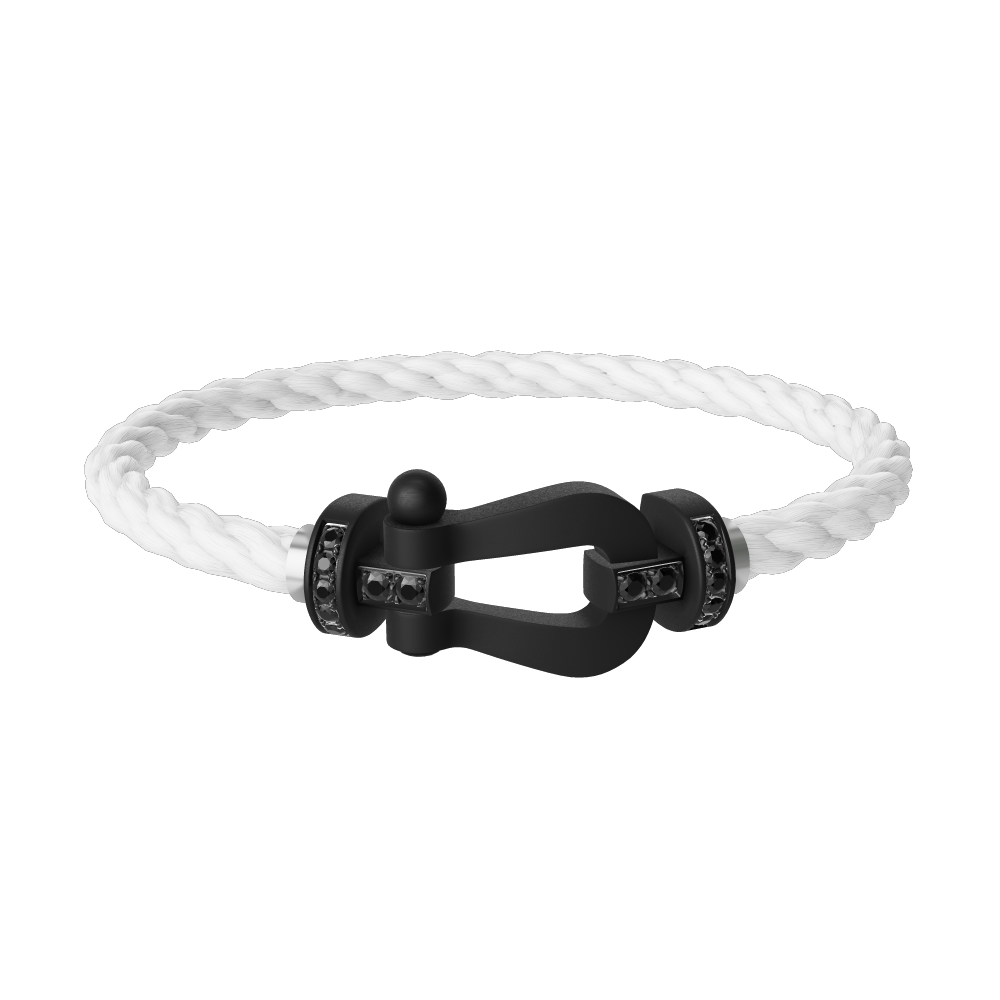 FORCE 10 BRACELET BLACK TITANIUM AND BLACK DIAMONDS LARGE MODEL