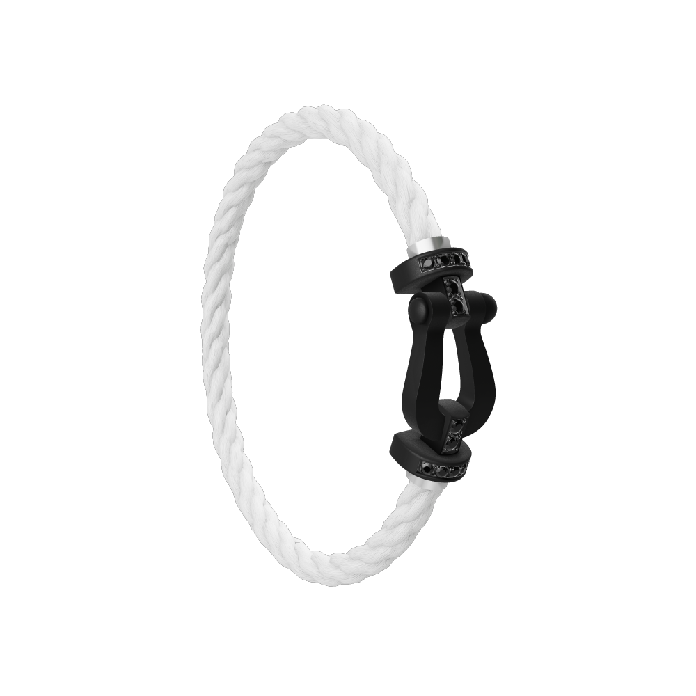 FORCE 10 BRACELET BLACK TITANIUM AND BLACK DIAMONDS LARGE MODEL