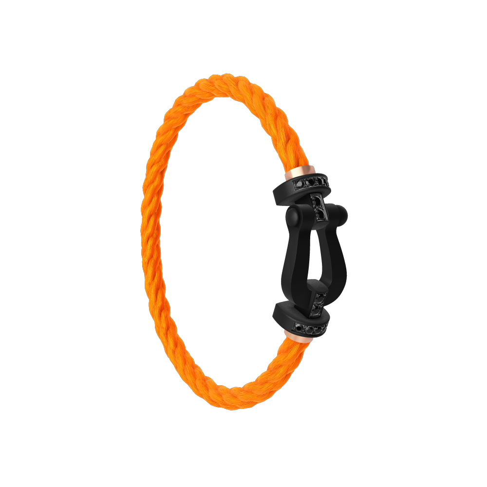 FORCE 10 BRACELET BLACK TITANIUM AND BLACK DIAMONDS LARGE MODEL