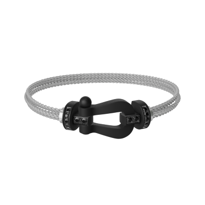 FORCE 10 BRACELET BLACK TITANIUM AND BLACK DIAMONDS LARGE MODEL
