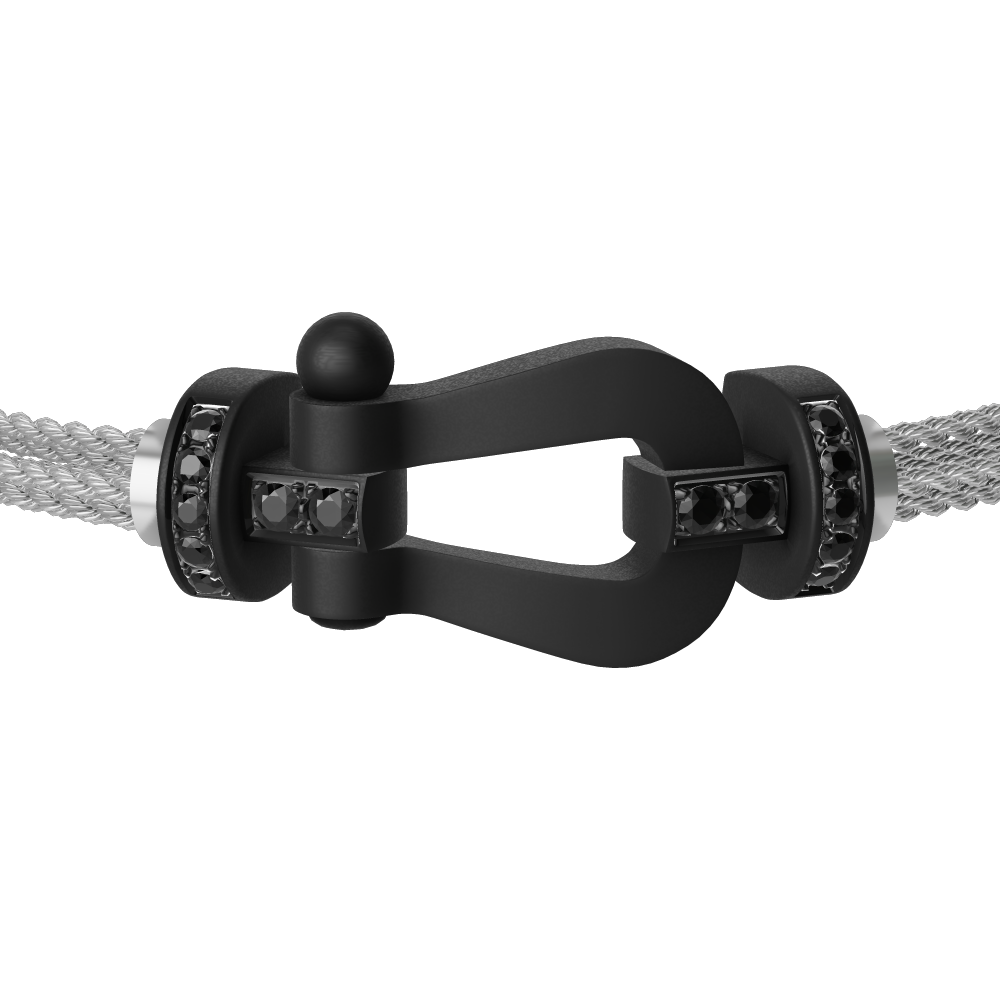 FORCE 10 BRACELET BLACK TITANIUM AND BLACK DIAMONDS LARGE MODEL