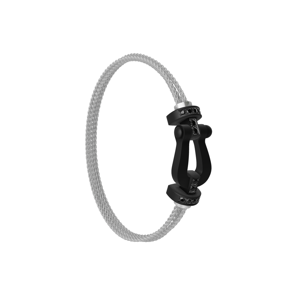 FORCE 10 BRACELET BLACK TITANIUM AND BLACK DIAMONDS LARGE MODEL