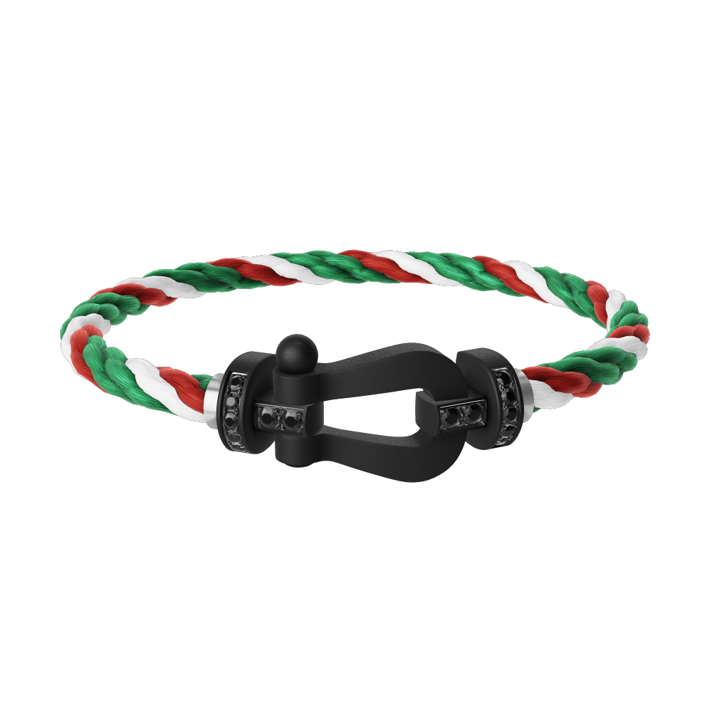 FORCE 10 BRACELET BLACK TITANIUM AND BLACK DIAMONDS LARGE MODEL