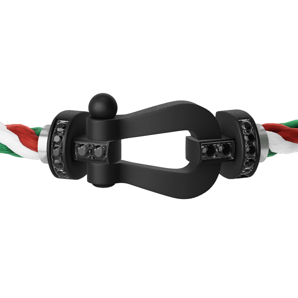 FORCE 10 BRACELET BLACK TITANIUM AND BLACK DIAMONDS LARGE MODEL