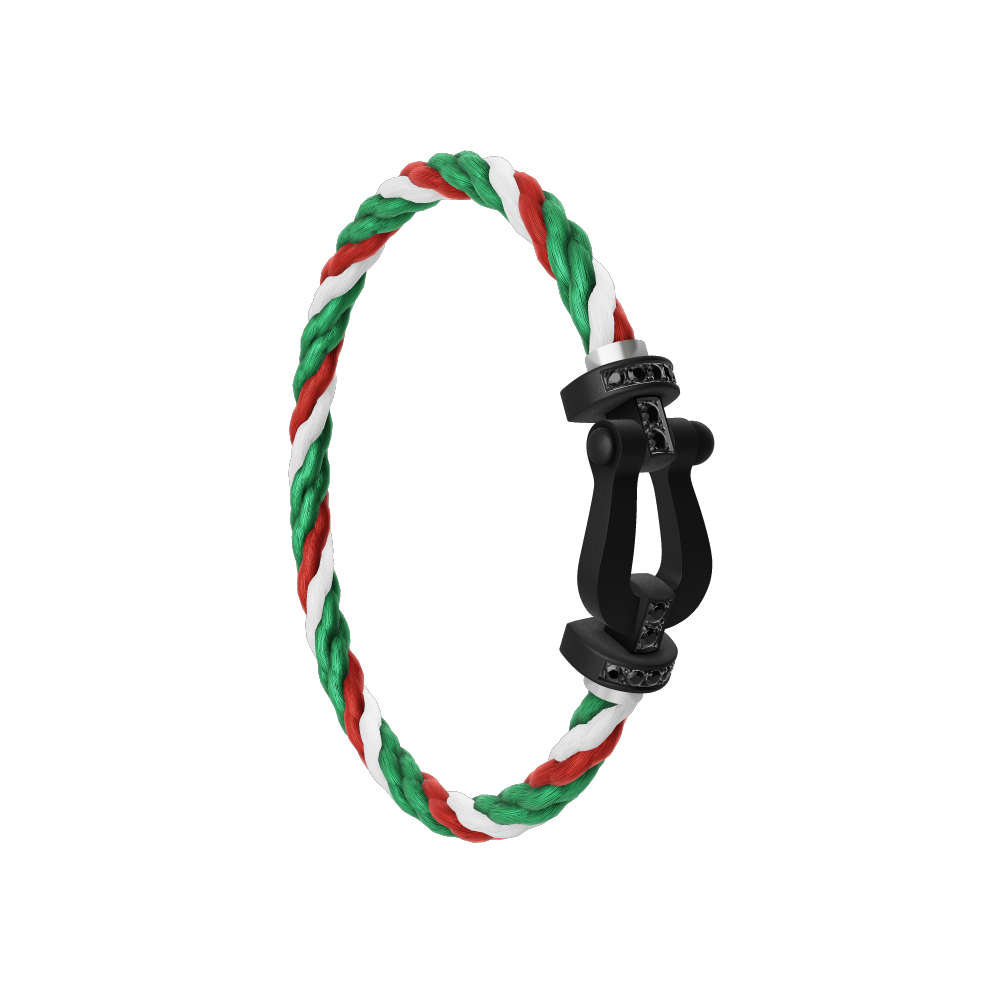 FORCE 10 BRACELET BLACK TITANIUM AND BLACK DIAMONDS LARGE MODEL