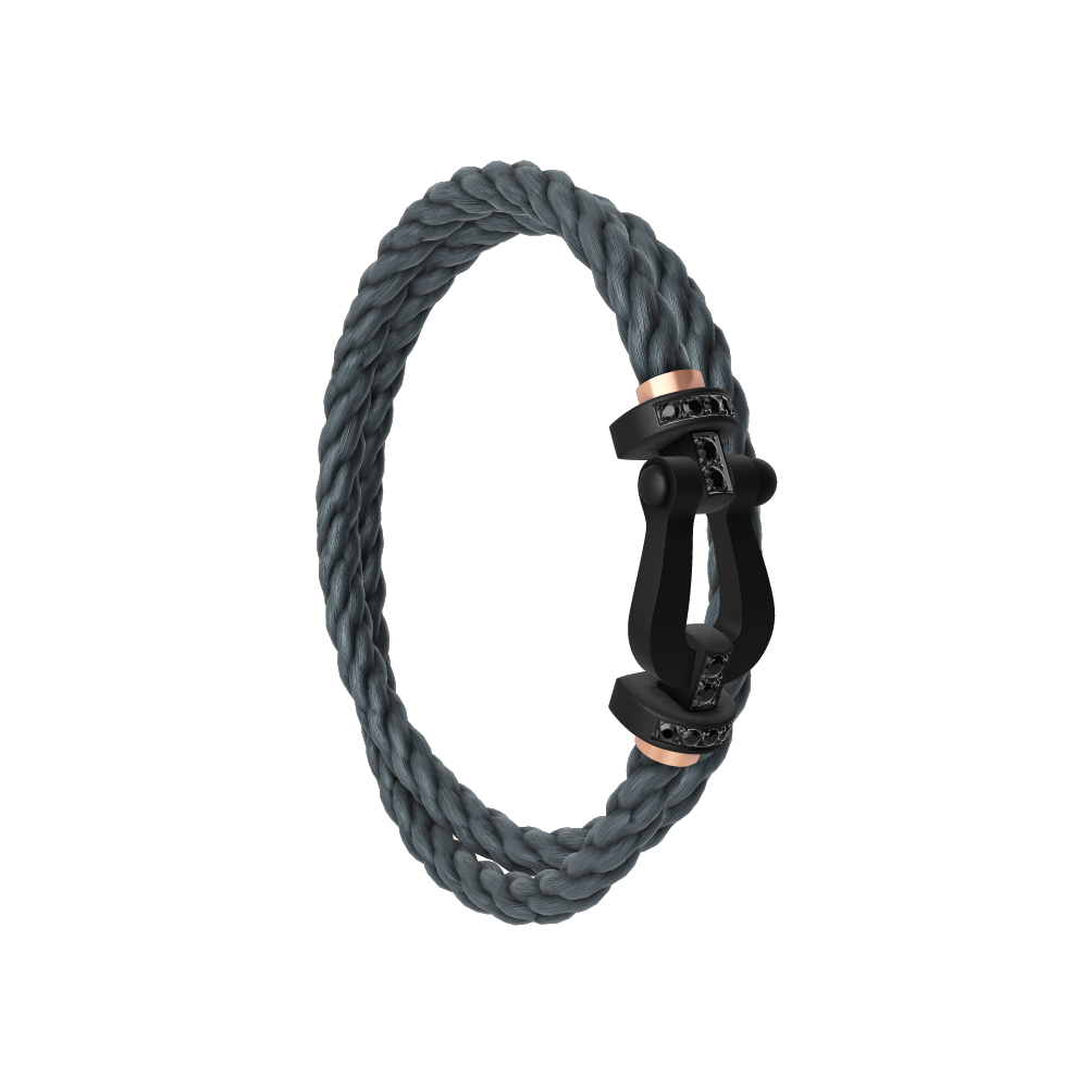 FORCE 10 BRACELET BLACK TITANIUM AND BLACK DIAMONDS LARGE MODEL