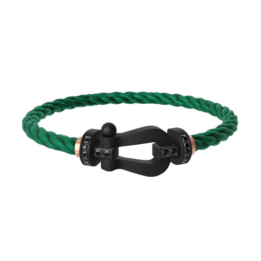 FORCE 10 BRACELET BLACK TITANIUM AND BLACK DIAMONDS LARGE MODEL