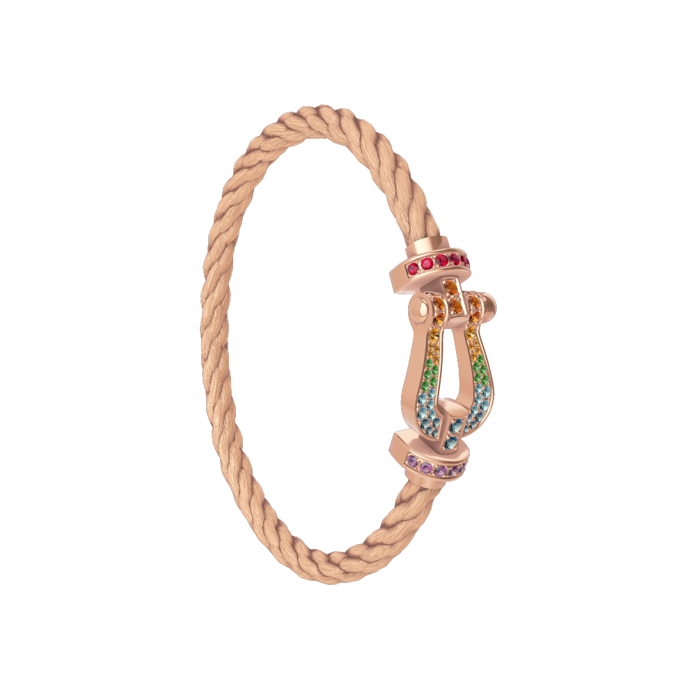 FORCE 10 BRACELET 18K PINK GOLD AND COLORED STONES LARGE MODEL