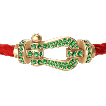 FORCE 10 BRACELET 18K YELLOW GOLD AND EMERALDS LARGE MODEL