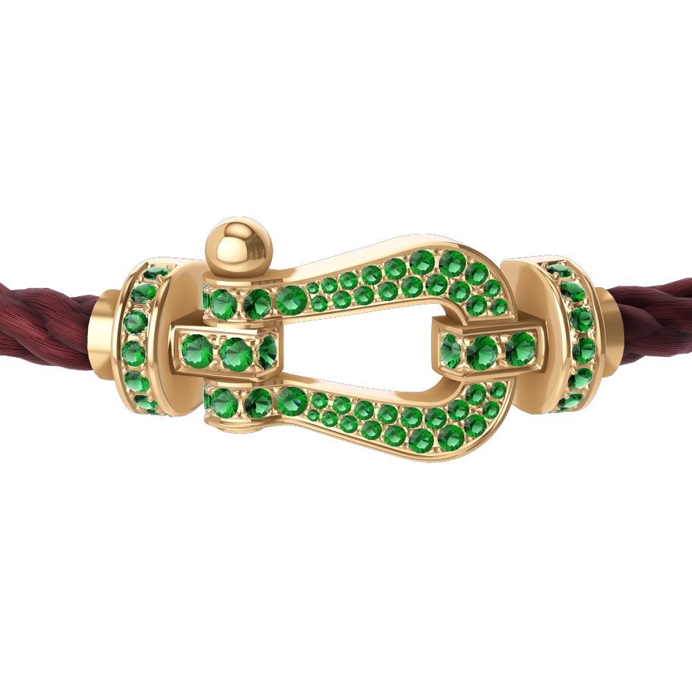 FORCE 10 BRACELET 18K YELLOW GOLD AND EMERALDS LARGE MODEL
