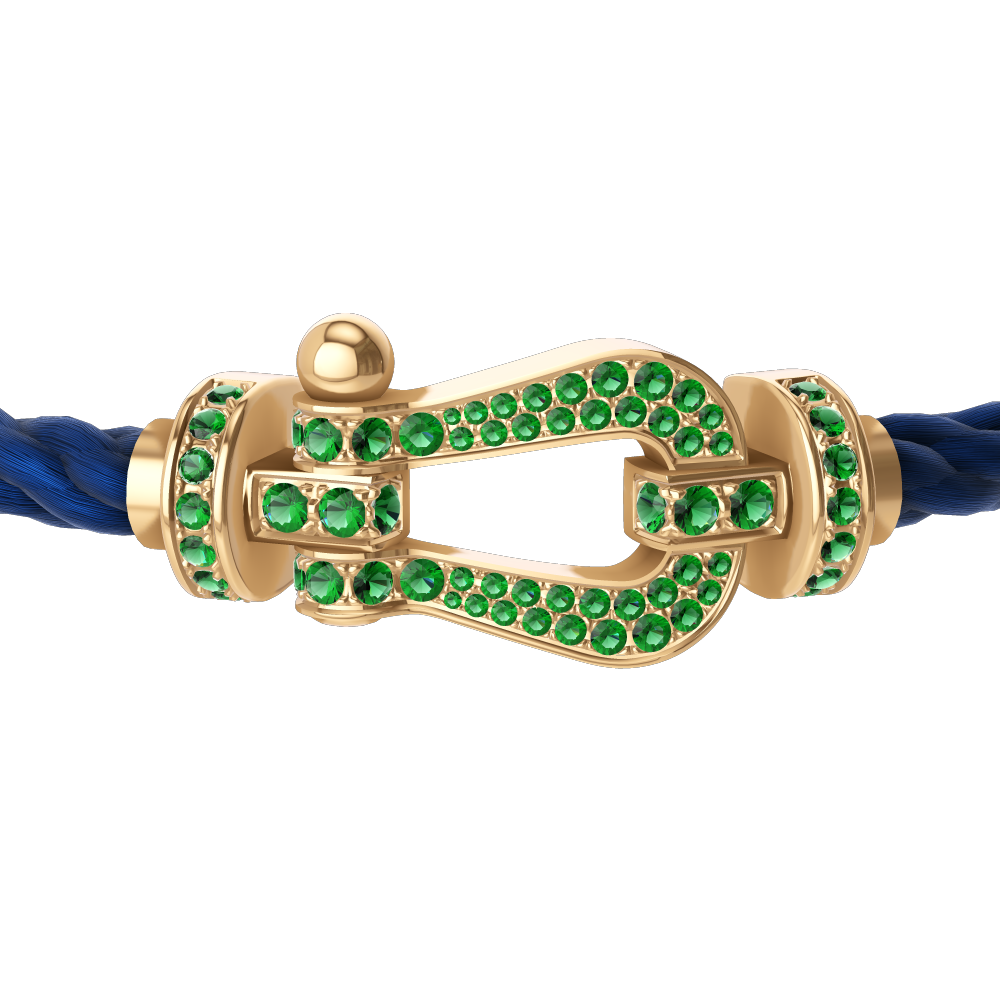 FORCE 10 BRACELET 18K YELLOW GOLD AND EMERALDS LARGE MODEL