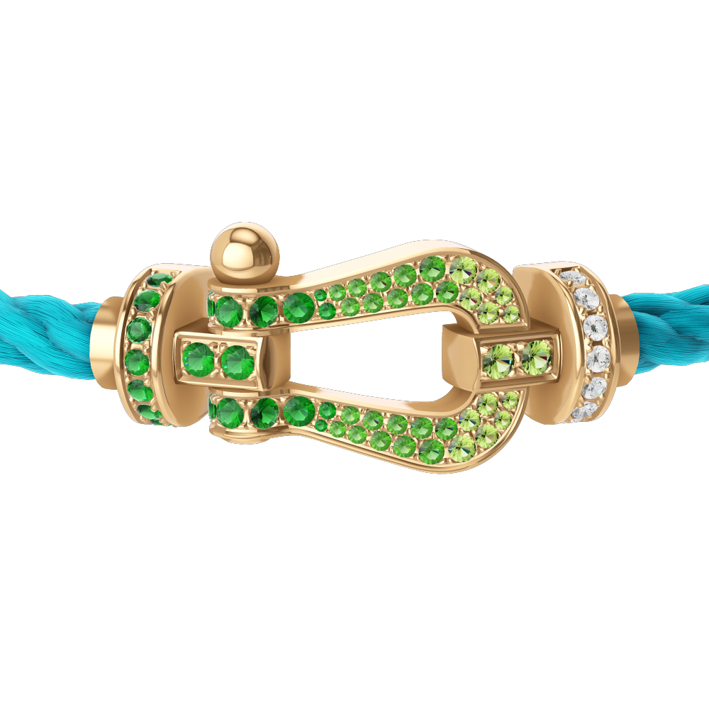 FORCE 10 BRACELET 18K YELLOW GOLD AND COLORED STONES LARGE MODEL