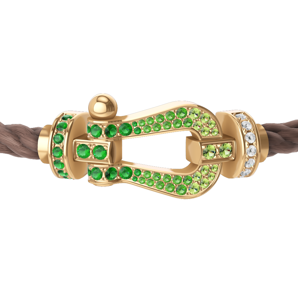 FORCE 10 BRACELET 18K YELLOW GOLD AND COLORED STONES LARGE MODEL