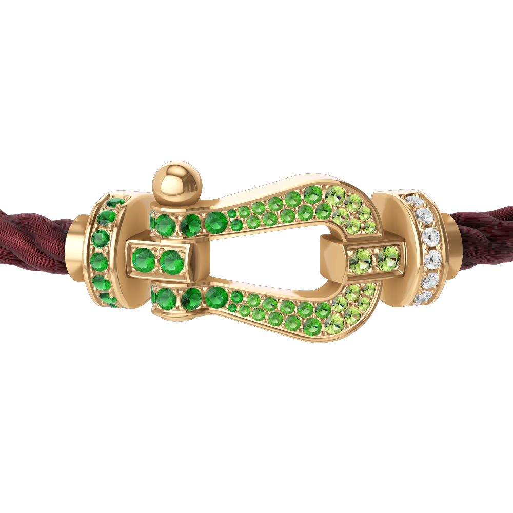 FORCE 10 BRACELET 18K YELLOW GOLD AND COLORED STONES LARGE MODEL