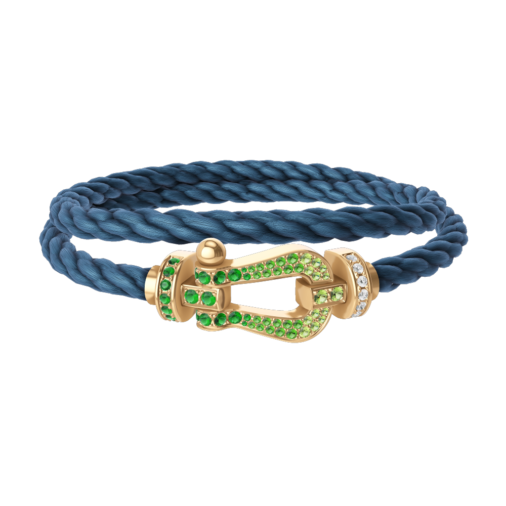 FORCE 10 BRACELET 18K YELLOW GOLD AND COLORED STONES LARGE MODEL