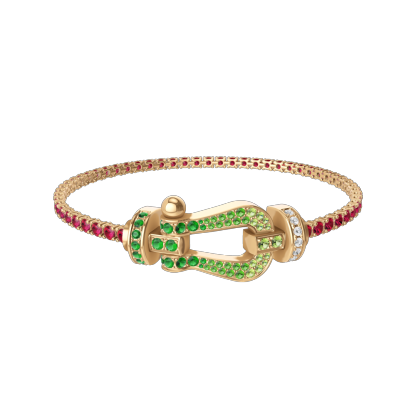 FORCE 10 BRACELET 18K YELLOW GOLD AND COLORED STONES LARGE MODEL