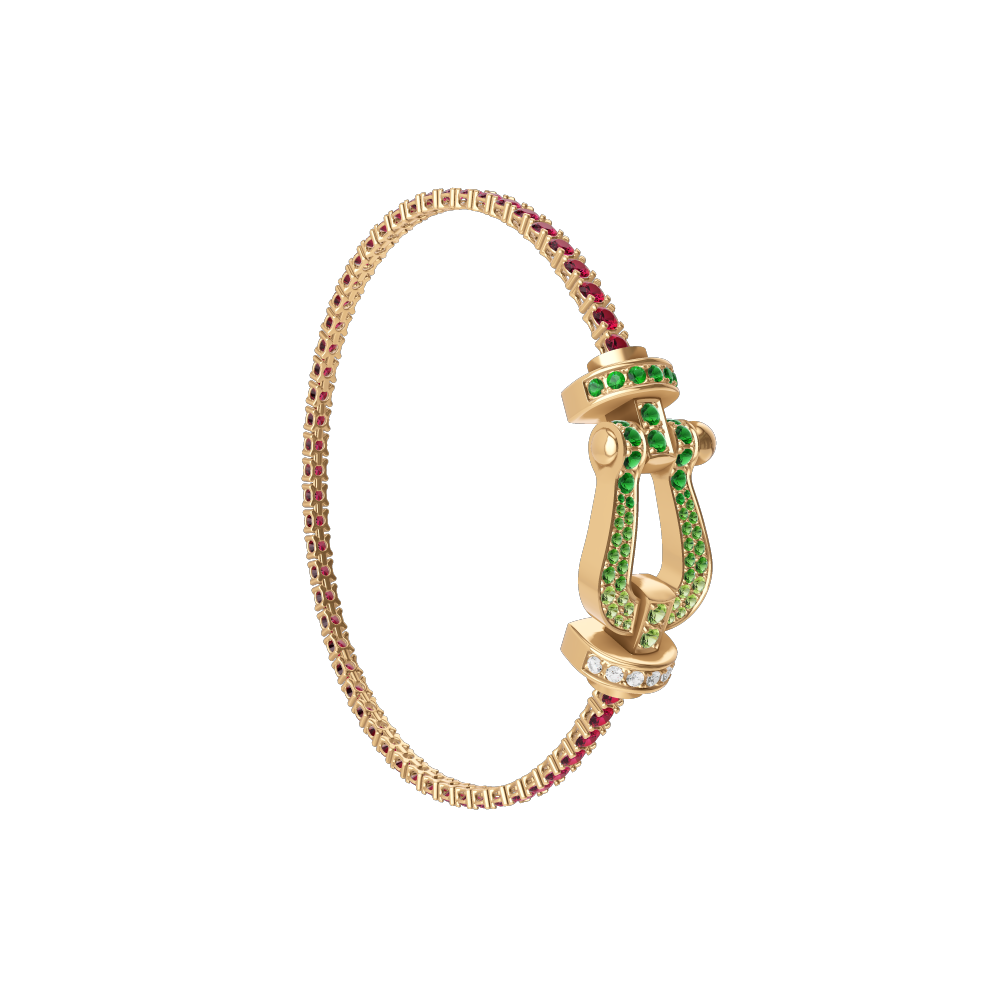 FORCE 10 BRACELET 18K YELLOW GOLD AND COLORED STONES LARGE MODEL